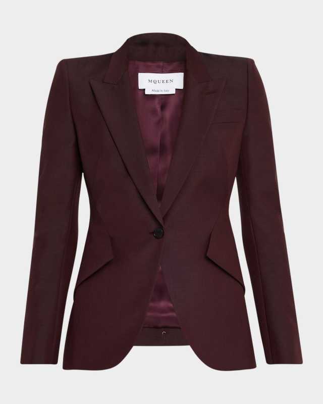 Single-Breasted Wool Blazer Jacket